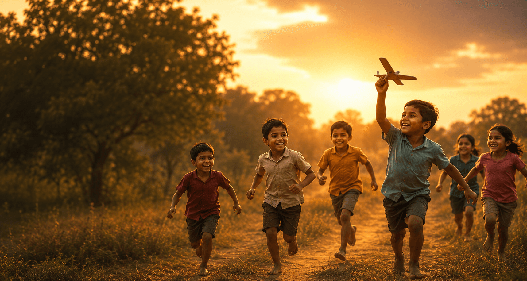 Children running